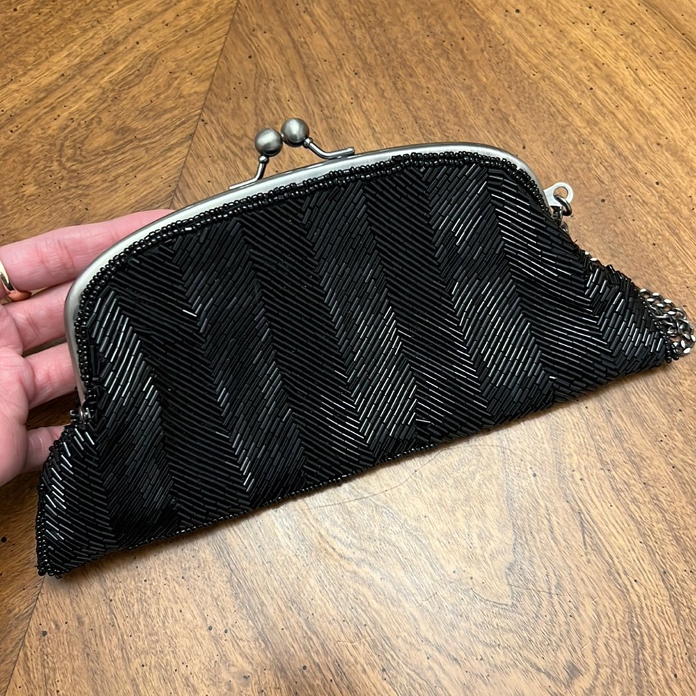The Limited beaded purse EUC black